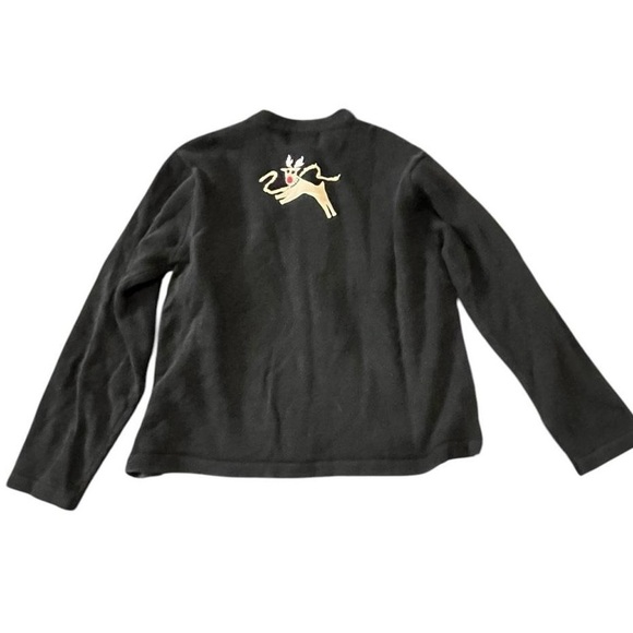 Vtg. Black and white reindeer cardigan holiday #reindeercardigan #vintag… - Picture 2 of 6